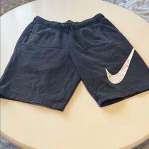 Nike Black and White Athletic Shorts with Swoosh